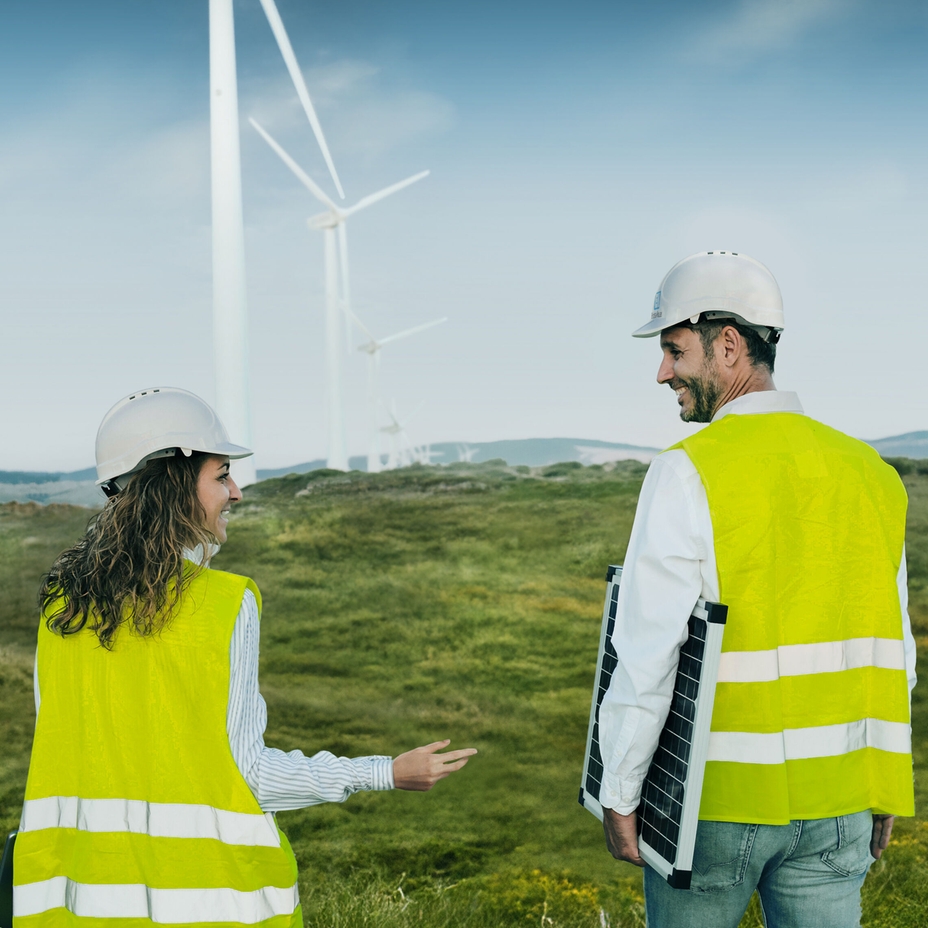 Expertos en iniciativas de sostenibilidad frente a aerogeneradores