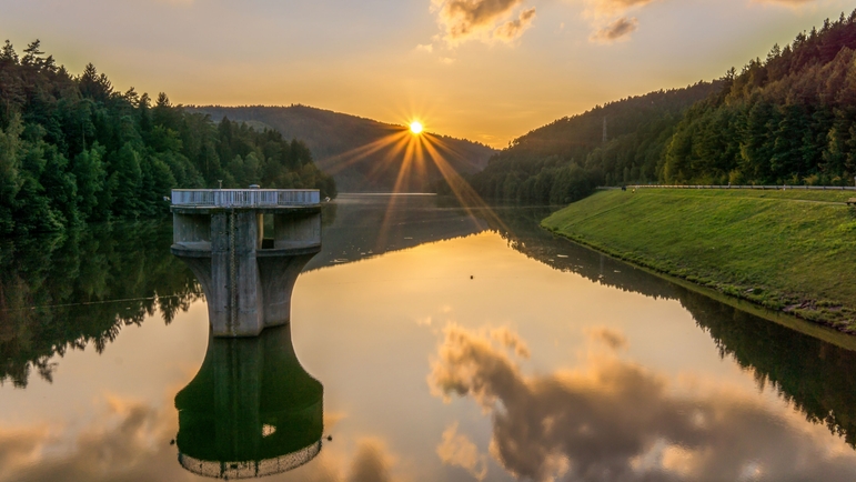 Imagen del depósito de agua de Marbach (Alemania)