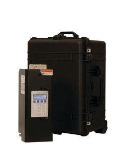 Imagen del analizador de gases portátil TDLAS SS1000 con maletín Pelican, vista en vertical