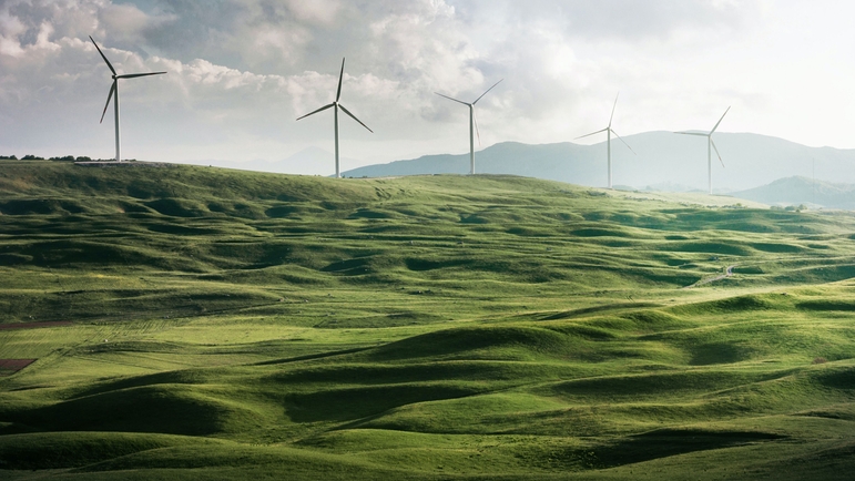 Paisaje con aerogeneradores