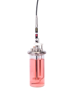 Sonda Raman Rxn-10 con un biomultióptico en una funda biológica en un biorreactor de sobremesa de un solo uso